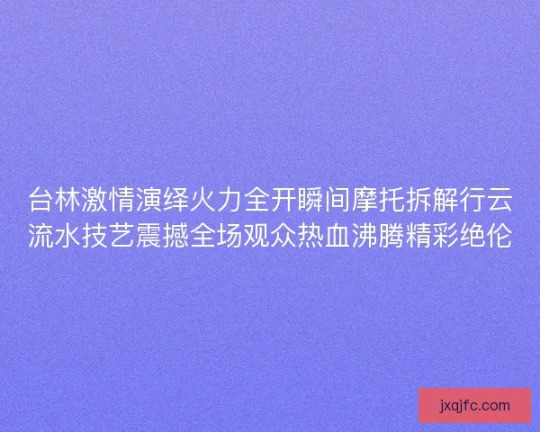 台林激情演绎火力全开瞬间摩托拆解行云流水技艺震撼全场观众热血沸腾精彩绝伦